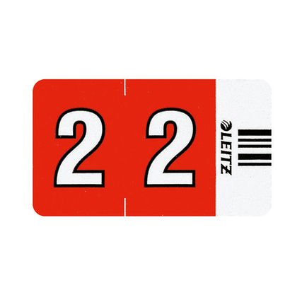 Zwei rote Ziffernsignale mit der Zahl "22" und einem Strichcode auf der Innenseite.