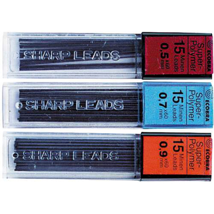 Ecobra Feinmine 0,5mm 2B schwarz 15 St./Pack.