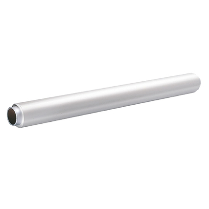 Rolle mit unbedruckter Flipchartfolie in silberner Verpackung.