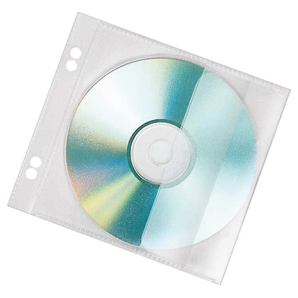 CD/DVD-Hülle mit eingesteckter CD, passend für Standardringbücher.