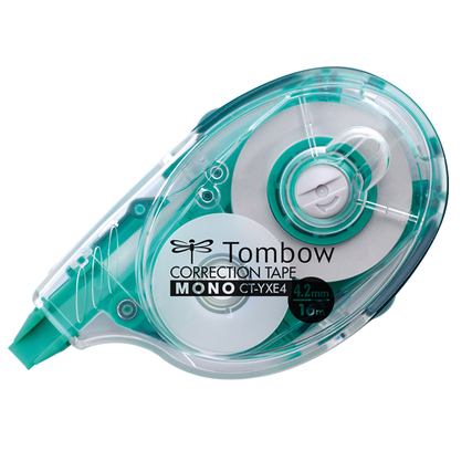 Korrekturroller MONO YXE4 in transparentem Gehäuse mit Korrekturband.