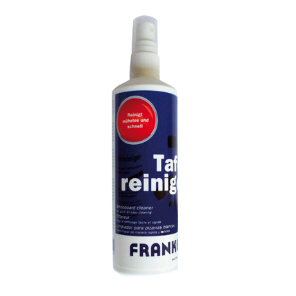 Reinigungsspray für Tafeln in einer 125 ml Sprayflasche mit Pumpzerstäuber.