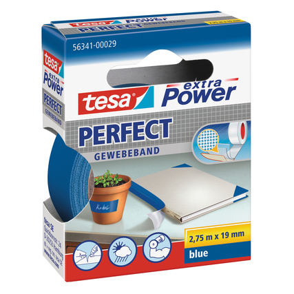 tesa® Gewebeband extra Power® Perfect 19 mm x 2,75 m (B x L) blau Produktbild pa_produktabbildung_1 XL