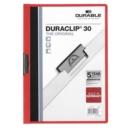 DURABLE Klemmmappe DURACLIP® 30 rot Produktbild pa_produktabbildung_1 XL