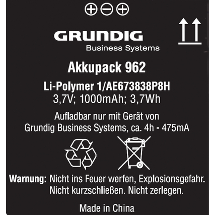 Grundig Akku 962 Produktbild pa_produktabbildung_1 XL