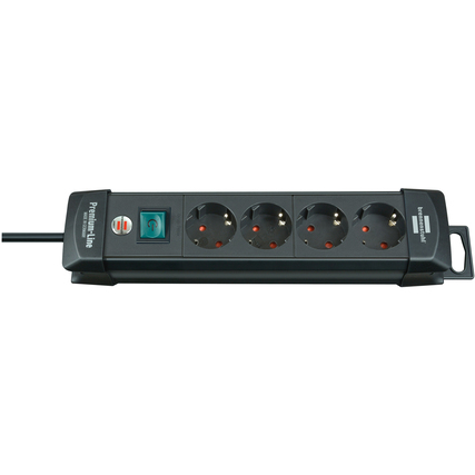 brennenstuhl® Steckdosenleiste Premium-Line 4 Steckdosen schwarz Produktbild pa_produktabbildung_1 XL
