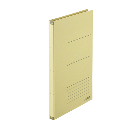 Beige Ordner Zero Max DIN A4 mit erweiterbarem Rücken und Linien zur Beschriftung.