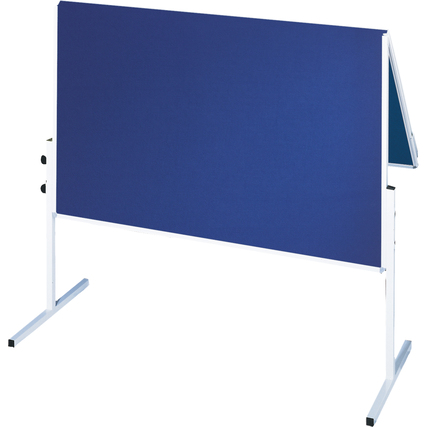 Blaue Moderationstafel mit stabiler Konstruktion auf einem klappbaren Gestell.