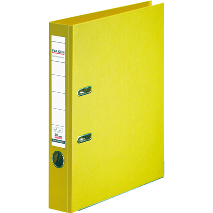 Falken Ordner Chromocolor Kunststoff DIN A4 50 mm gelb Produktbild pa_produktabbildung_1 XL