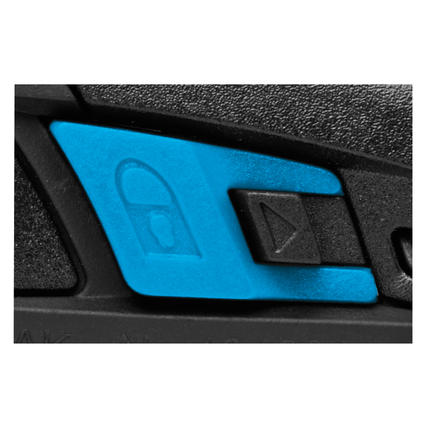 Detailansicht des Klingenrückzugs und Verschlusssystems des Sicherheitsmessers SECUPRO MERAK.