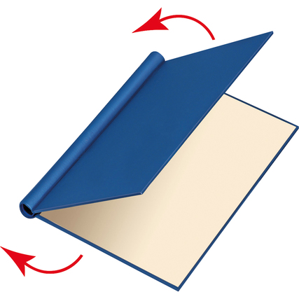 Blauer Klemmbinder VELOCOLOR® mit offener Seite und starker Klemmfeder für ungelochtes Schriftgut.