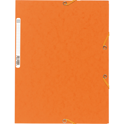 Orange Sammelmappe mit Ringen und einer Markierungsleiste auf der Vorderseite.