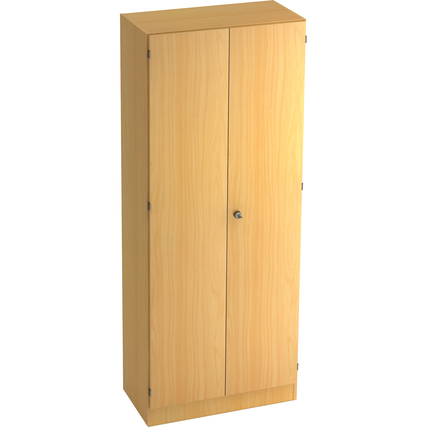 Garderobenschrank in Buche mit zwei Drehtüren und zentraler Dreipunktverriegelung.
