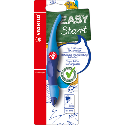 STABILO® Tintenroller EASYoriginal Rechtshänder inkl. 1 Patrone M blau, Namensschild dunkelblau/hellblau Produktbild pa_produktabbildung_1 XL