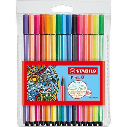 STABILO® Fasermaler Pen 68 15 St./Pack. Produktbild pa_produktabbildung_1 XL