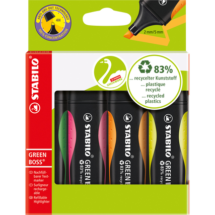 STABILO® Textmarker GREEN BOSS® 4 St./Pack. Produktbild pa_produktabbildung_1 XL