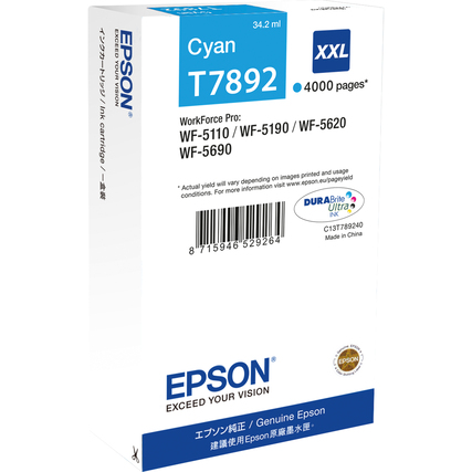 Epson Tintenpatrone T7892 cyan Produktbild pa_produktabbildung_1 XL