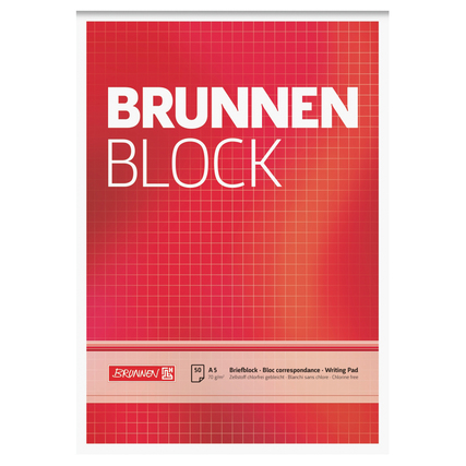 BRUNNEN Briefblock kariert DIN A5 Produktbild pa_produktabbildung_1 XL