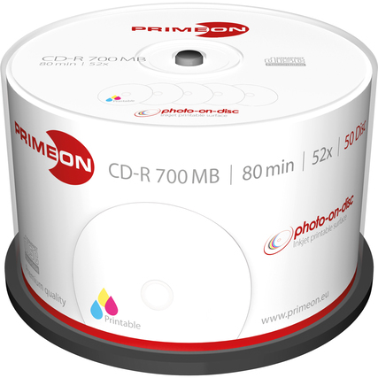 PRIMEON CD-R Spindel 50 St./Pack. Produktbild pa_produktabbildung_1 XL