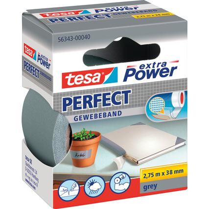 tesa® Gewebeband extra Power® Perfect 38 mm x 2,75 m (B x L) grau Produktbild pa_produktabbildung_1 XL