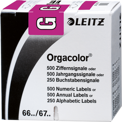 Leitz Buchstabensignal Orgacolor® violett G Produktbild pa_produktabbildung_1 XL