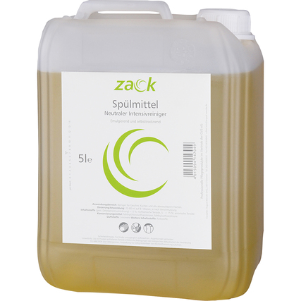 5 Liter Kanister mit zack Spülmittel, neutralem Intensivreiniger für manuelle Geschirreinigung.