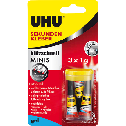 UHU® Sekundenkleber blitzschnell MINIS Gel Produktbild pa_produktabbildung_1 XL
