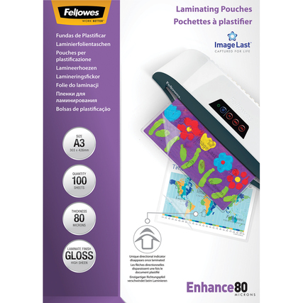 Fellowes® Laminierfolie ImageLast&trade; Enhance 80 303 x 426 mm (B x H) DIN A3 Produktbild pa_produktabbildung_1 XL