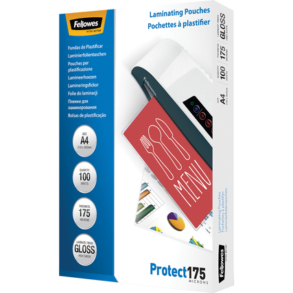Fellowes® Laminierfolie Protect 175 210 x 300 mm (B x H) DIN A4 100 St./Pack. Produktbild pa_produktabbildung_1 XL