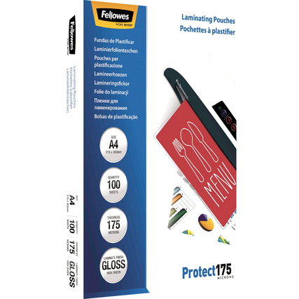 Fellowes® Laminierfolie Protect 175 210 x 300 mm (B x H) DIN A4 100 St./Pack. Produktbild pa_produktabbildung_2 XL