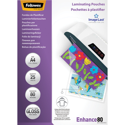 Fellowes® Laminierfolie ImageLast&trade; Enhance 80 210 x 297 mm (B x H) DIN A4 Produktbild pa_produktabbildung_1 XL