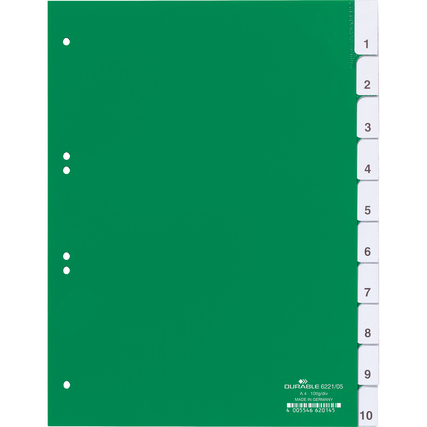 DURABLE Ordnerregister DIN A4 10 Registerblätter Produktbild pa_produktabbildung_1 XL