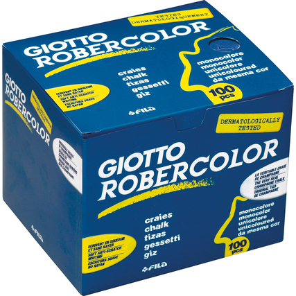 Blaue Tafelkreide in einer quadratischen Verpackung mit 100 Stück, dermatologisch getestet.