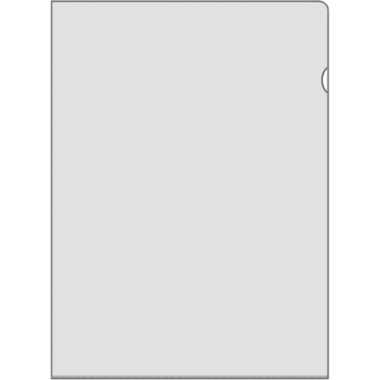 Transparente Sichthülle mit öffentlicher Kante und schmalem grauen Rand.