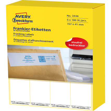 Avery Zweckform Frankieretikett 157 x 41 mm (B x H) 5 x 180 Etik./Pack. Produktbild pa_produktabbildung_1 XL