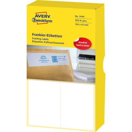 Avery Zweckform Frankieretikett Doppel-Etikett 163 x 43 mm (B x H) 500 Etik./Pack. Produktbild pa_produktabbildung_1 XL