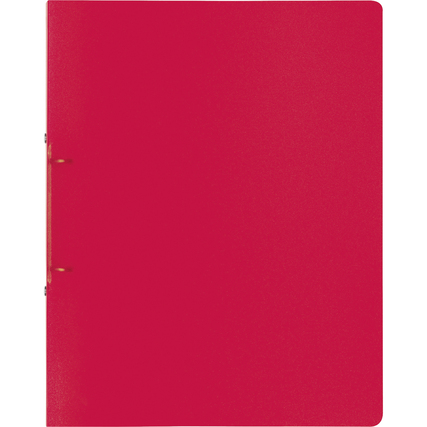Ringbuch in rot-transluzent mit 25 mm Ringen, geschlossene Vorderansicht.