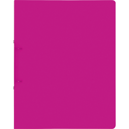 Pink transluzentes Ringbuch mit 35 mm Rückenbreite in geschlossener Ansicht.