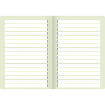 Liniertes Schulheft im DIN A4 Format mit zwei offenen Seiten voller Linien.