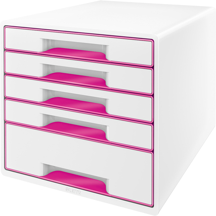 Leitz Schubladenbox WOW CUBE *5 Schubladen* pink/weiß Produktbild pa_produktabbildung_1 XL