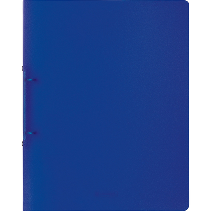 Transluzentes blaues Ringbuch mit 25 mm Rückenbreite, geschlossen und ohne Inhalt.