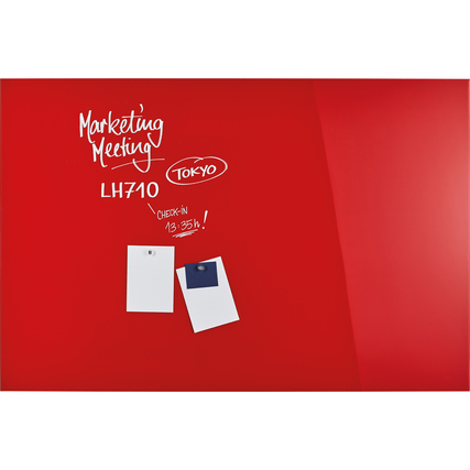 magnetoplan® Glasboard Design 150 x 100 x 0,5 cm (B x H x T) intensivrot Produktbild pa_ohnedeko_1 XL