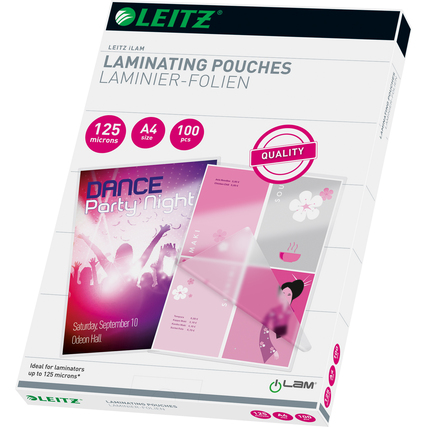 Leitz Laminierfolie DIN A4 125 µm Produktbild pa_produktabbildung_2 XL