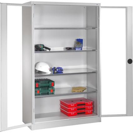 C+P Werkzeugschrank Serie 89 mit Sichtfenster 1.200 x 1.950 x 500 mm (B x H x T) lichtgrau Produktbild pa_ohnedeko_1 XL