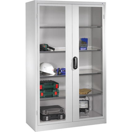 C+P Werkzeugschrank Serie 89 mit Sichtfenster 1.200 x 1.950 x 500 mm (B x H x T) lichtgrau Produktbild pa_anwendungsbeispiel_1 XL