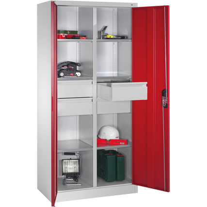 C+P Werkzeugschrank 930 x 1.950 x 500 mm (B x H x T) rubinrot Produktbild pa_anwendungsbeispiel_1 XL