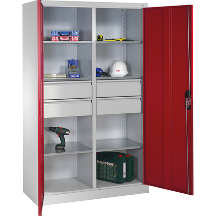 C+P Werkzeugschrank 1.200 x 1.950 x 500 mm (B x H x T) rubinrot Produktbild pa_anwendungsbeispiel_1 XL