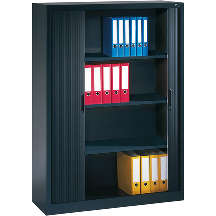 C+P Rollladenschrank Omnispace 1.200 x 1.660 x 420 mm (B x H x T) 4 Ordnerhöhen schwarzgrau Produktbild pa_ohnedeko_1 XL