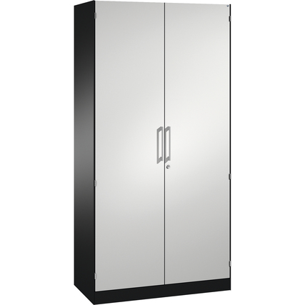 C+P Flügeltürenschrank Asisto 1.000 x 1.980 x 435 mm (B x H x T) schwarzgrau lichtgrau Produktbild pa_produktabbildung_1 XL