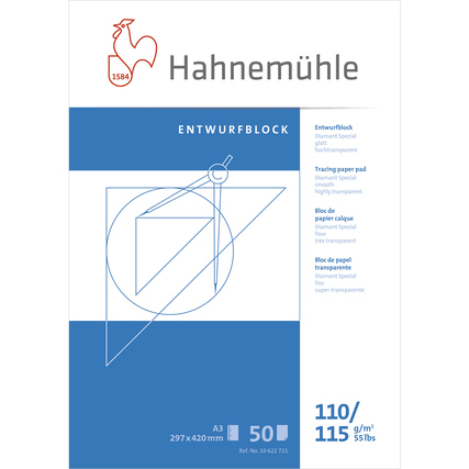 Skizzenblock im A3-Format mit blauem Deckblatt und grafischen Elementen.
